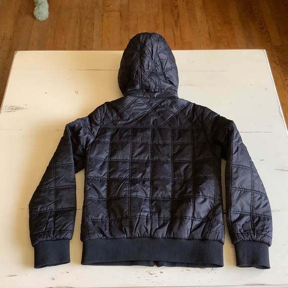 Kappa Black quilted Hooded Logo Jacket Coat Large - Picture 8 of 12